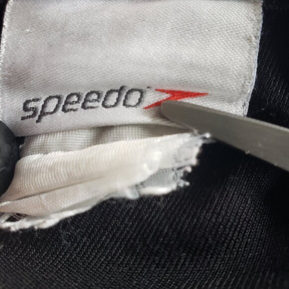 Vintage Speedo Black Endurance Racing Drawstring Briefs Swim Suit Trunks - Picture 5 of 6